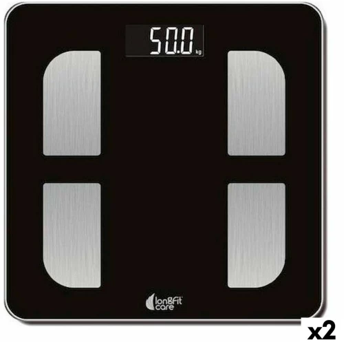 Ψηφιακή Ζυγαριά Μπάνιου LongFit Care Μαύρο Πολλών χρήσεων 33 x 4 x 33 cm (x2) S2226392