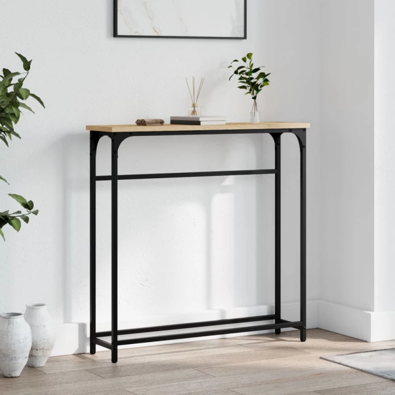 Τραπέζι Κονσόλα Sonoma Δρυς 75x19,5x75 εκ. από Επεξεργ. Ξύλο Καφέ 834136