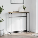 Τραπέζι Κονσόλα Sonoma Δρυς 75x19,5x75 εκ. από Επεξεργ. Ξύλο Καφέ 834136