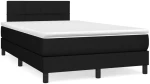 Κρεβάτι Boxspring με Στρώμα & LED Μαύρο 120x190 εκ. Υφασμάτινο Μαύρο 3270041