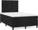 Κρεβάτι Boxspring με Στρώμα Μαύρο 120x190 εκ. Βελούδινο Μαύρο 3270009