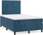 Κρεβάτι Boxspring με Στρώμα Σκούρο Μπλε 120x190 εκ. Βελούδινο Μπλε 3269999