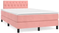 Κρεβάτι Boxspring με Στρώμα Ροζ 120x190 εκ. Βελούδινο Ροζ 3269860