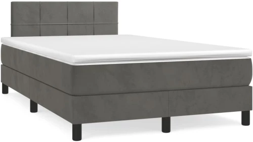 Κρεβάτι Boxspring με Στρώμα Σκούρο Γκρι 120x190 εκ. Βελούδινο Γκρι 3269838