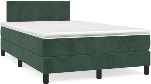 Κρεβάτι Boxspring με Στρώμα Σκούρο Πράσινο 120x190εκ. Βελούδινο Πράσινο 3269828