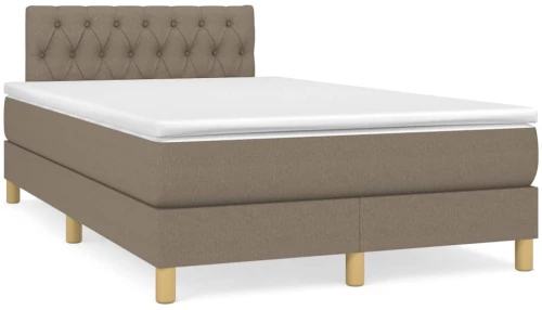 Κρεβάτι Boxspring με Στρώμα Taupe 120x190 εκ. Υφασμάτινο μπεζ-γκρι 3269797