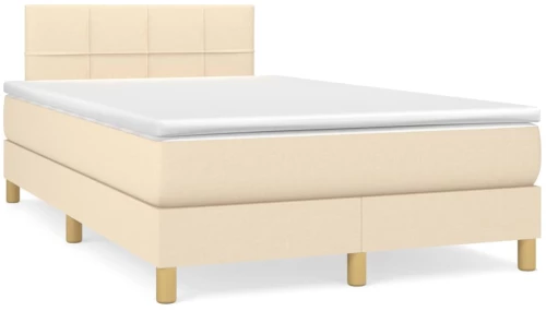 Κρεβάτι Boxspring με Στρώμα Κρεμ 120x190 εκ. Υφασμάτινο Κρεμ 3269777