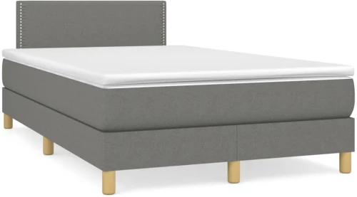 Κρεβάτι Boxspring με Στρώμα Σκούρο Γκρι 120x190 εκ Υφασμάτινο Γκρι 3269766