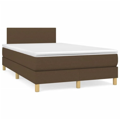Κρεβάτι Boxspring με Στρώμα Σκούρο Καφέ 120x190 εκ Υφασμάτινο Καφέ 3269761
