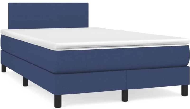 Κρεβάτι Boxspring με Στρώμα Μπλε 120x190 εκ. Υφασμάτινο Μπλε 3269715