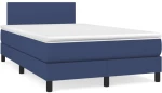 Κρεβάτι Boxspring με Στρώμα Μπλε 120x190 εκ. Υφασμάτινο Μπλε 3269715