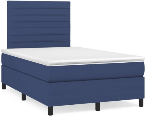 Κρεβάτι Boxspring με Στρώμα Μπλε 120x190 εκ. Υφασμάτινο Μπλε 3269894