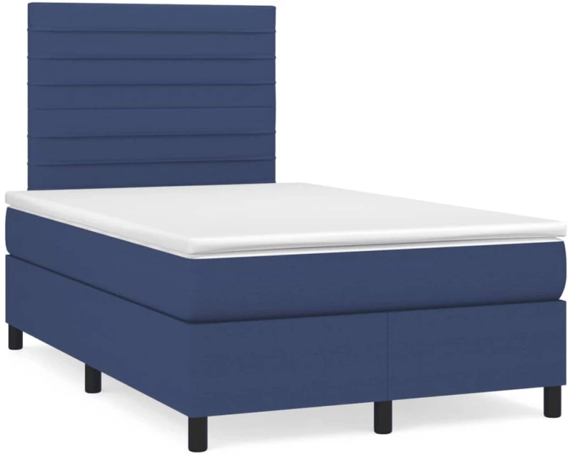 Κρεβάτι Boxspring με Στρώμα Μπλε 120x190 εκ. Υφασμάτινο Μπλε 3269894