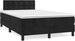 Κρεβάτι Boxspring με Στρώμα Μαύρο 120x190 εκ. Βελούδινο Μαύρο 3269863
