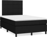 Κρεβάτι Boxspring με Στρώμα Μαύρο 120x190 εκ. Υφασμάτινο Μαύρο 3269883