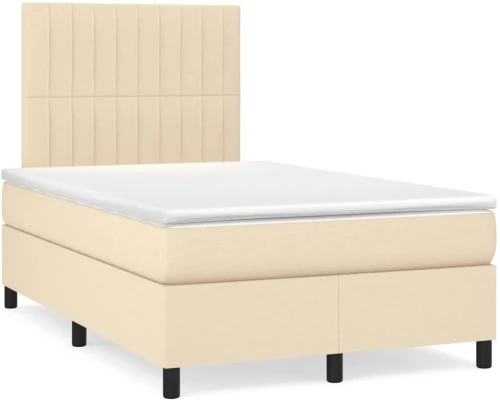 Κρεβάτι Boxspring με Στρώμα Κρεμ 120x190 εκ. Υφασμάτινο Κρεμ 3269900