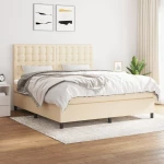 Κρεβάτι Boxspring με Στρώμα Κρεμ 160x200 εκ. Υφασμάτινο Κρεμ 3142110