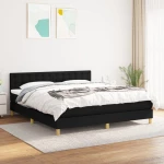 Κρεβάτι Boxspring με Στρώμα Μαύρο 180x200 εκ. Υφασμάτινο Μαύρο 3140955