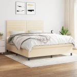 Κρεβάτι Boxspring με Στρώμα Κρεμ 160x200 εκ. Υφασμάτινο Κρεμ 3141870