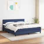 Κρεβάτι Boxspring με Στρώμα Μπλε 160x200 εκ. Υφασμάτινο Μπλε 3140231
