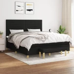 Κρεβάτι Boxspring με Στρώμα Μαύρο 180x200 εκ. Υφασμάτινο Μαύρο 3137255