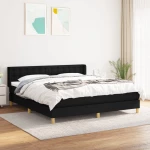 Κρεβάτι Boxspring με Στρώμα Μαύρο 180x200 εκ. Υφασμάτινο Μαύρο 3130611