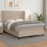 Κρεβάτι Boxspring με Στρώμα Καπουτσίνο 140x200εκ.από Συνθ.Δέρμα Καφέ 3129038