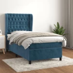 Κρεβάτι Boxspring με Στρώμα Σκούρο Μπλε 80 x 200 εκ. Βελούδινο Μπλε 3129361