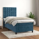 Κρεβάτι Boxspring με Στρώμα Σκούρο Μπλε 80 x 200 εκ. Βελούδινο Μπλε 3143233