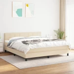 Κρεβάτι Boxspring με Στρώμα Κρεμ 160x200 εκ. Υφασμάτινο Κρεμ 3140070
