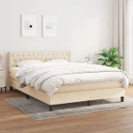 Κρεβάτι Boxspring με Στρώμα Κρεμ 140x190 εκ. Υφασμάτινο Κρεμ 3130030