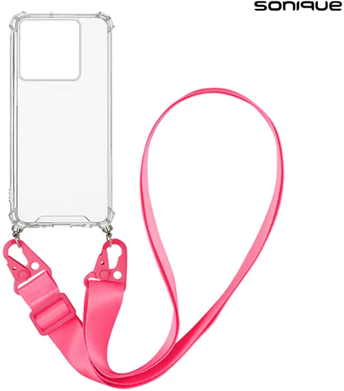 Θήκη Σιλικόνης με Strap Sonique Armor Clear Xiaomi Redmi Note 13 5G Φουξ - Sonique - Φουξ - Redmi Note 13 5G - Θήκες Πλάτης