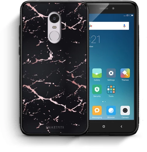 Marble Black Rosegold - Xiaomi Redmi Note 4 / 4X case
