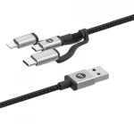 Mophie Καλώδιο Φόρτισης & Μεταφοράς Δεδομένων 3 in 1 USB σε Micro / Lightining / Type-C - 1m - Black (409903220)