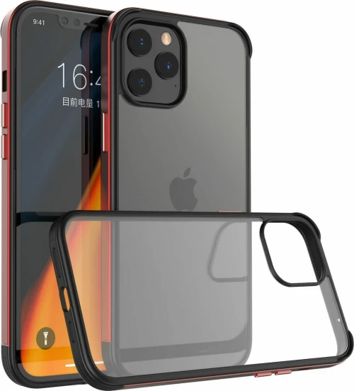 Bodycell Aluminium Bumper - Διάφανη Σκληρή Θήκη με Bumper Αλουμινίου - Apple iPhone 12 Pro Max - Red (5206015056550)