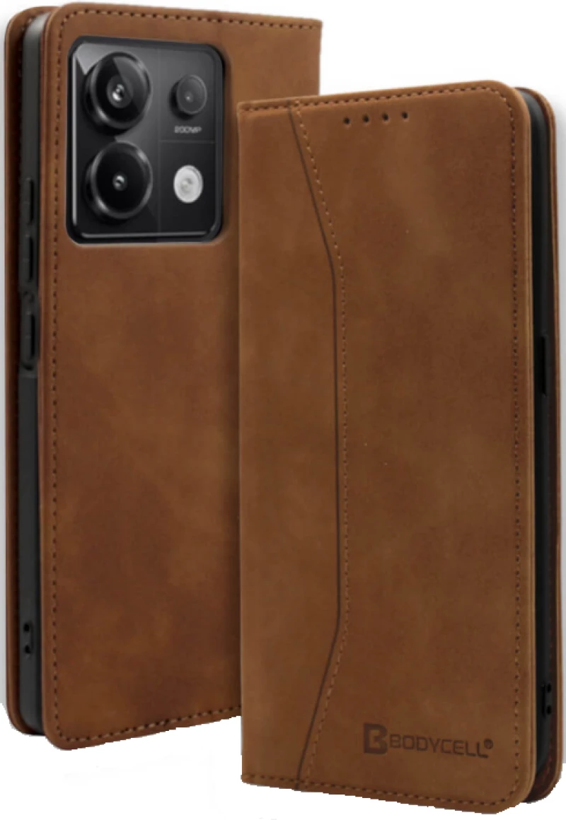 Θήκη Πορτοφόλι - Xiaomi Redmi Note 13 Pro 5G / Poco X6 - Bodycell Book Case - Brown (5206015073632)