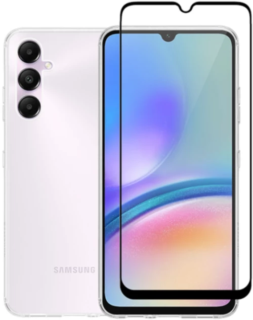 Σετ Διάφανη Θήκη Σιλικόνης & Full Face Tempered Glass - Samsung Galaxy A15 - Vivid Set Gelly Case & Full Face Tempered Glass - Transparent / Black (VIGELLY340GLASSBK)