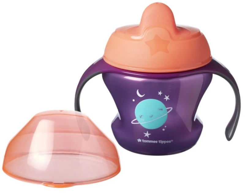 Εκπαιδευτικό Κύπελο με Στόμιο και Λαβές Tommee Tippee-First Trainer 150ml 4m+ - Μωβ