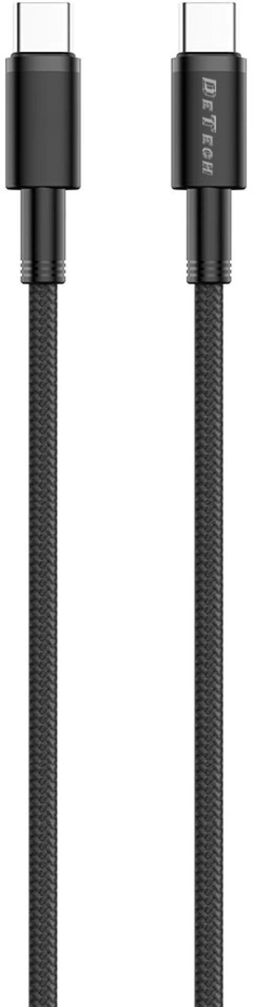 Kαλώδιο δεδομένων DeTech DE-C-C, 100W, Type-C - Type-C, PD, 1.0m, Μαυρο - 40344