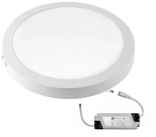 Adeleq Led Φωτιστικό Επίτοιχο Αλουμινίου Στρογγυλό Φ30cm 24W 6300K Λευκό D300 21-0253100