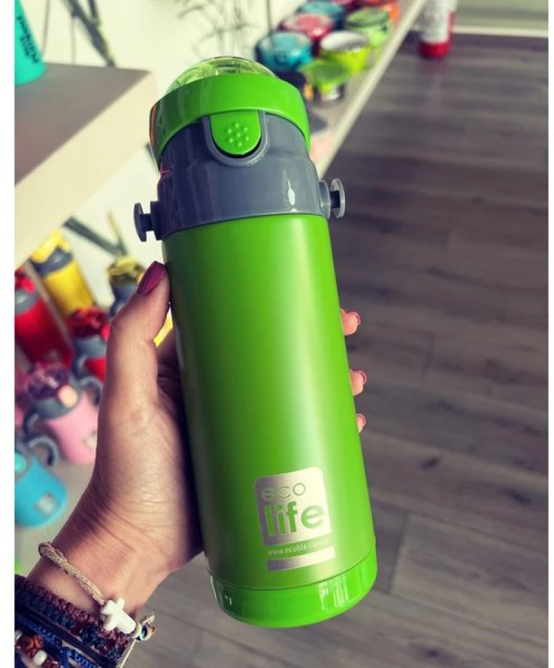 Ecolife Θερμός Παιδικός Kids Thermos 400ml Green 33-BO-2994