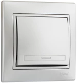Lezard Διακόπτης Απλός Ασημί Mira (Πλήρης) 701.1010100
