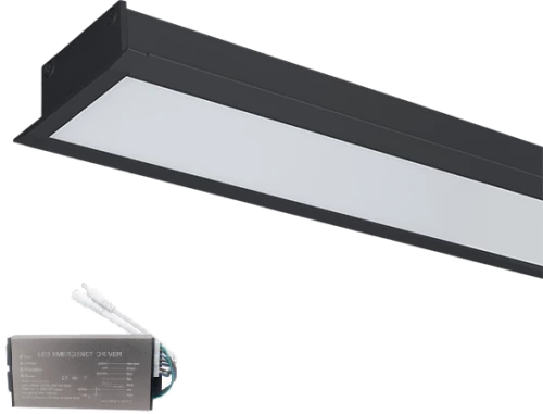 LED PROFIL FLUSH S77 48W 4000K 1200mm BLACK+ EM