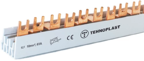 1000mm BUSBAR 63A 1 PHASE FORK SERIE  INSULATE