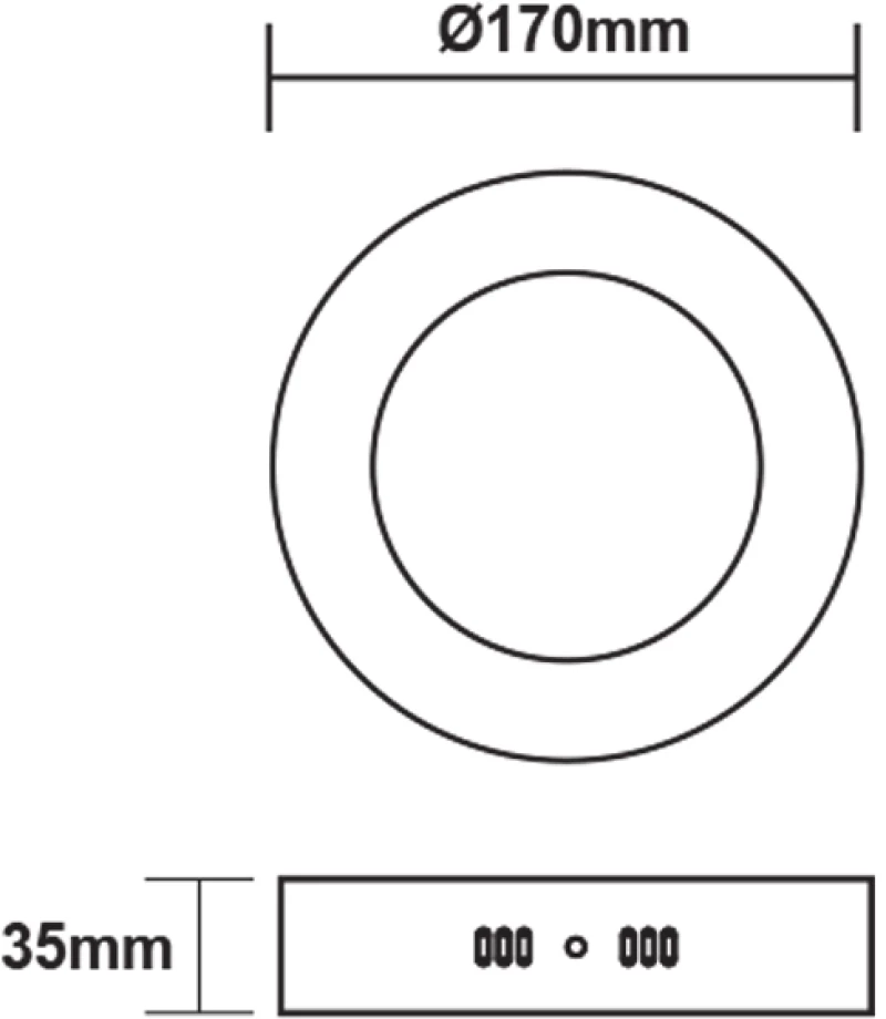 ΛΕΥΚΟ ΣΤΡΟΓΓΥΛΟ LED ΠΑΝΕΛ ΟΡΟΦΗΣ 12W 3000K 1040Lm Φ160mm 230V AC Ra80