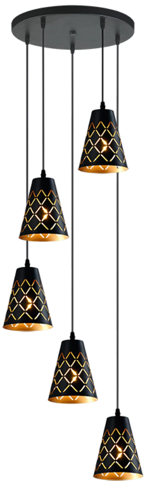 ANGELO PENDANT 5XE27 BLACK