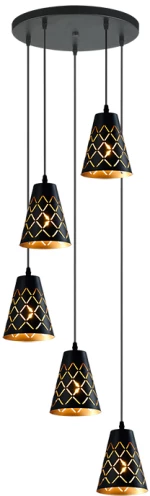 ANGELO PENDANT 5XE27 BLACK