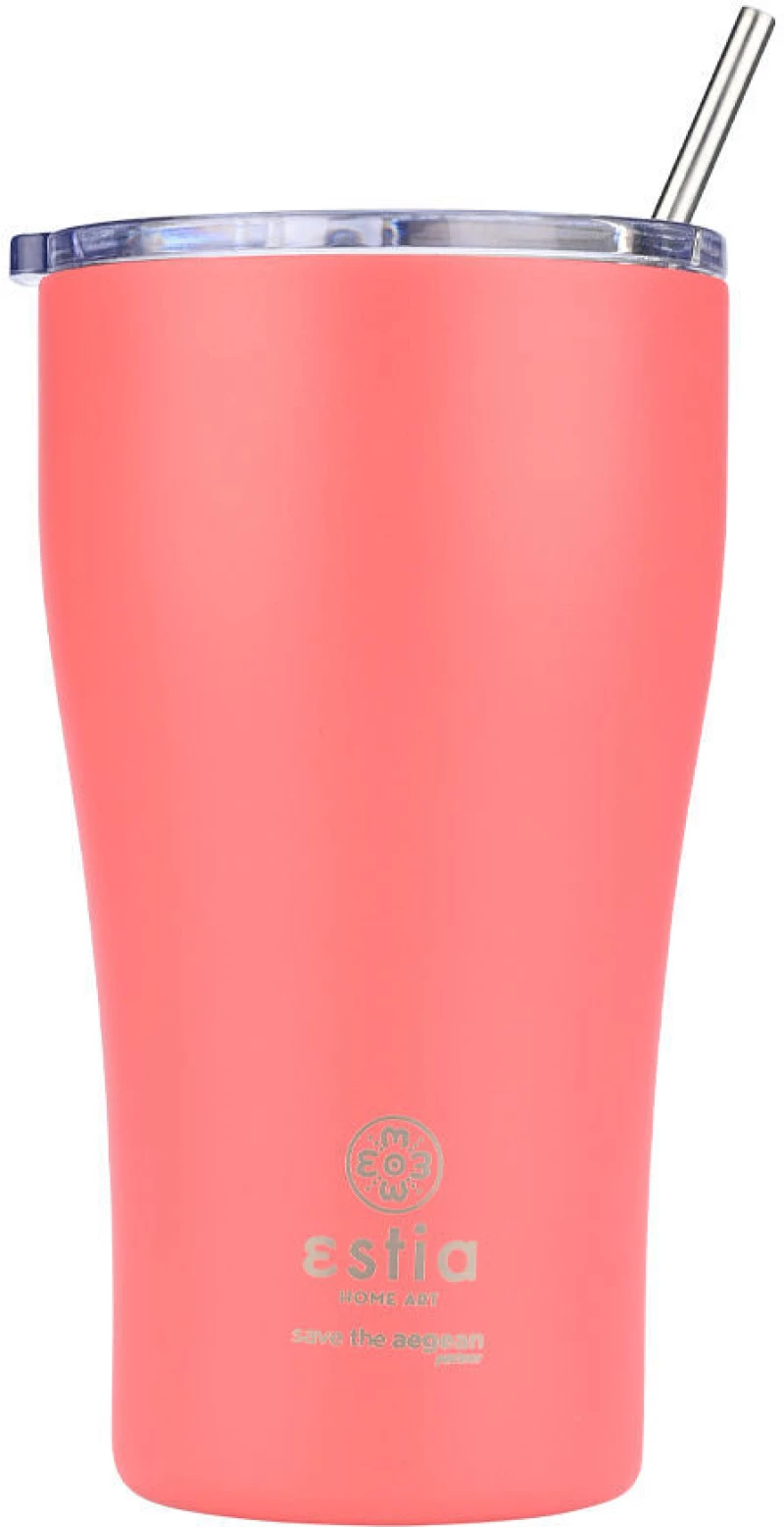 Estia Θερμος Coffee mug Save the Aegean 500ml Fusion Coral
