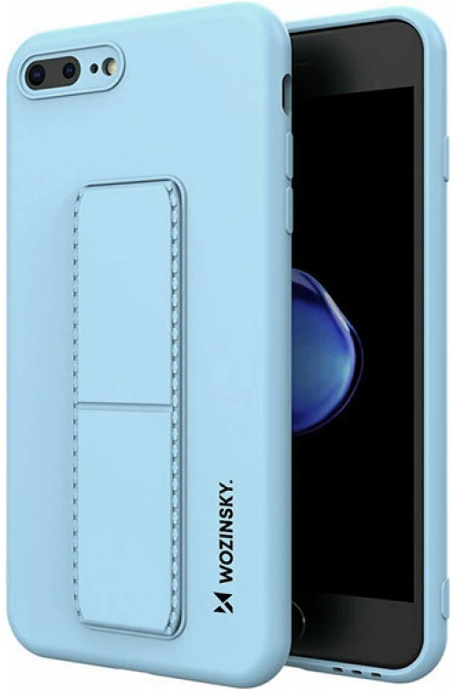 Wozinsky Kickstand θήκη iPhone 7/8 Plus εύκαμπτη θήκη σιλικόνης με βάση Stand χρώματος Γαλαζίο