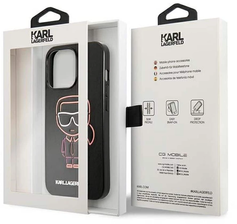 Karl Lagerfeld® Karl Ikonik Outline Back Cover iPhone 13 Pro Μαύρο (KLHCP13LTUOK)